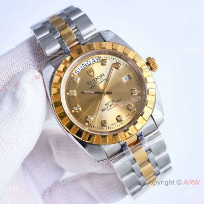 Swiss Copy Tudor Classic Date-Day Two Tone Watches Miyota 8285